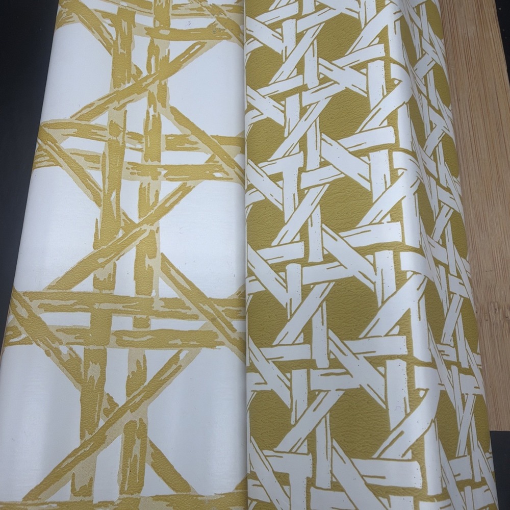 2 VTG Con-Tact Self-Adhesive Vinyl Contact Paper Rolls Retro 70's Gold Lattice